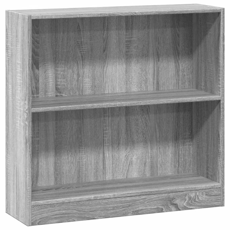 Athema Standard Bookcase, (2 Shelves) 76cmH x 80cmW x 24cmD, Grey Sonoma