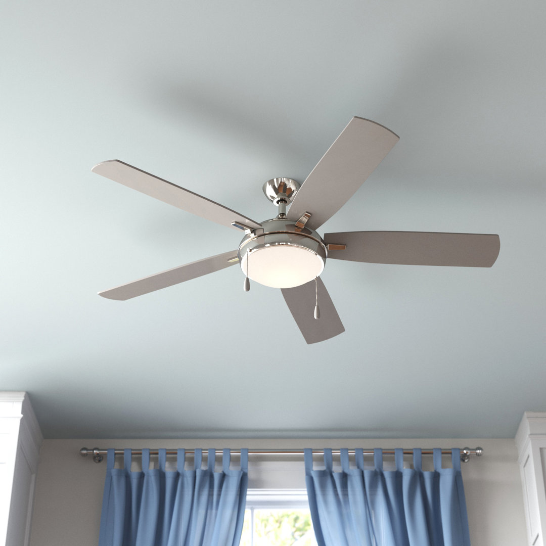 54" Lun Aire 5 - Blade LED Standard Ceiling Fan with Pull Chain and Light Kit Included Minka Aire 