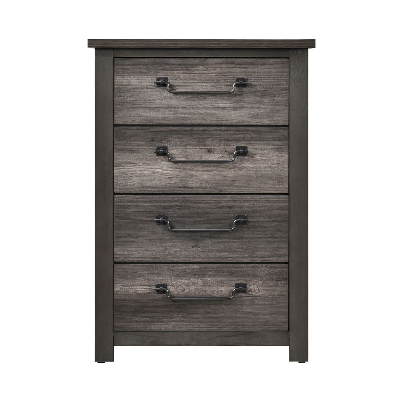 Commode de rangement grise 4 tiroirs 1 pièce