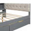Lit plateforme double en bois avec tablettes de rangement, tiroirs, station de charge et tête de lit tapissier-1792039197-1792039194