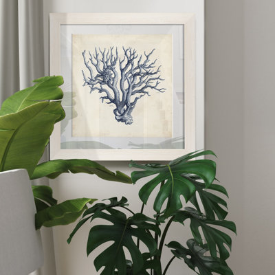 Coral Trio in Indigo I - cadre photo, reproduction d'art sur toile