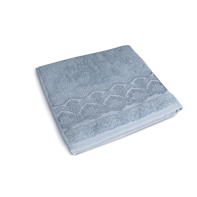 Country Spa Bath Sheet, Blue / White / Grey