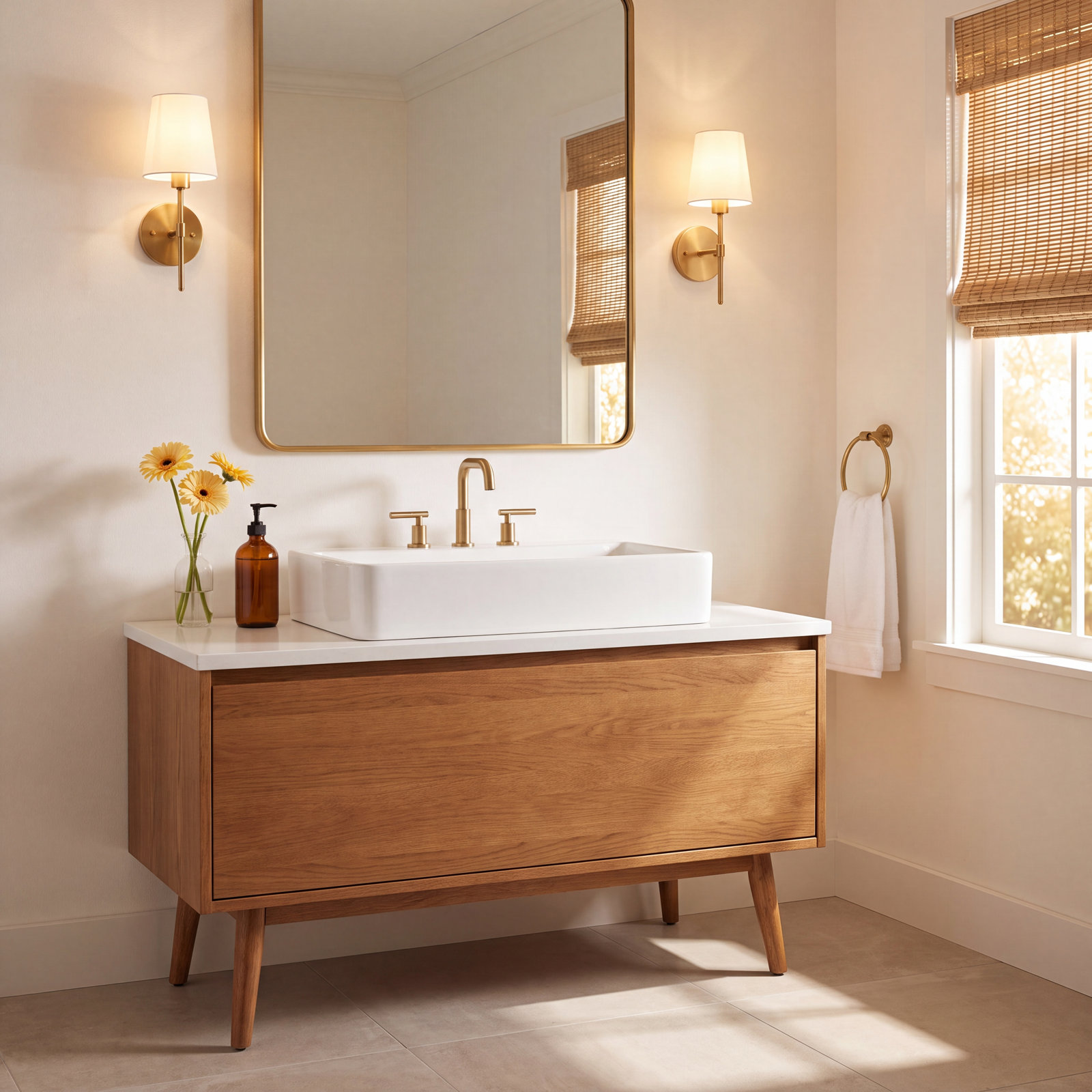 Rectangular Ceramic Vessel Bathroom Sink