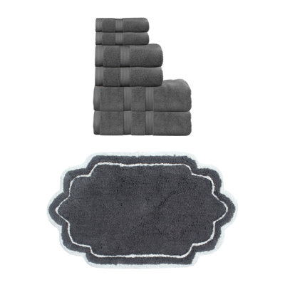 Ensemble de serviettes 100% coton et tapis de bain 21 x 34 po Talbert Collection
