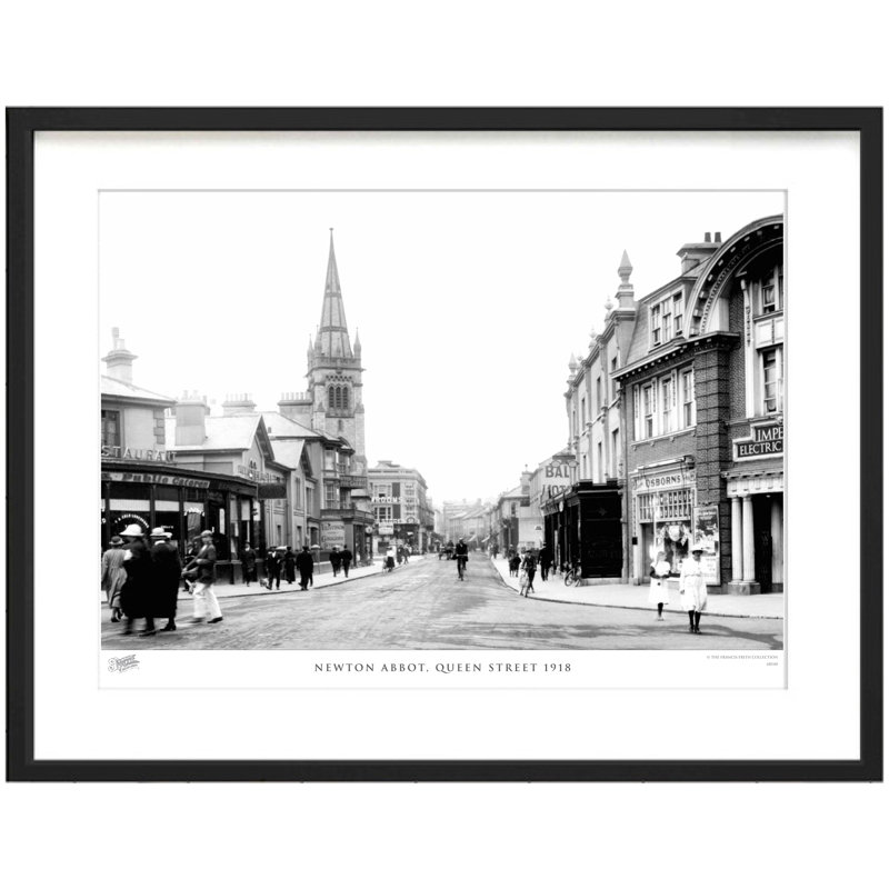 Newton Abbot, Queen Street 1918 by Francis Frith - Single Picture Frame Print, 40cm H x 50cm W x 2.3cm D