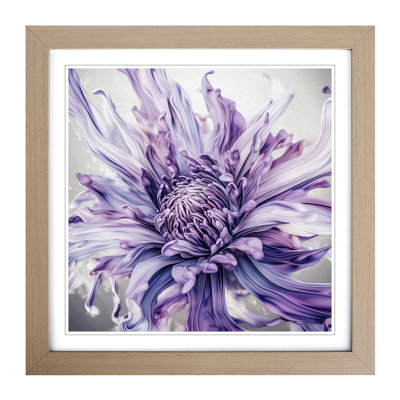 Lavender Flower Abstract Art No.2 - Single Picture Frame Print on Wood
