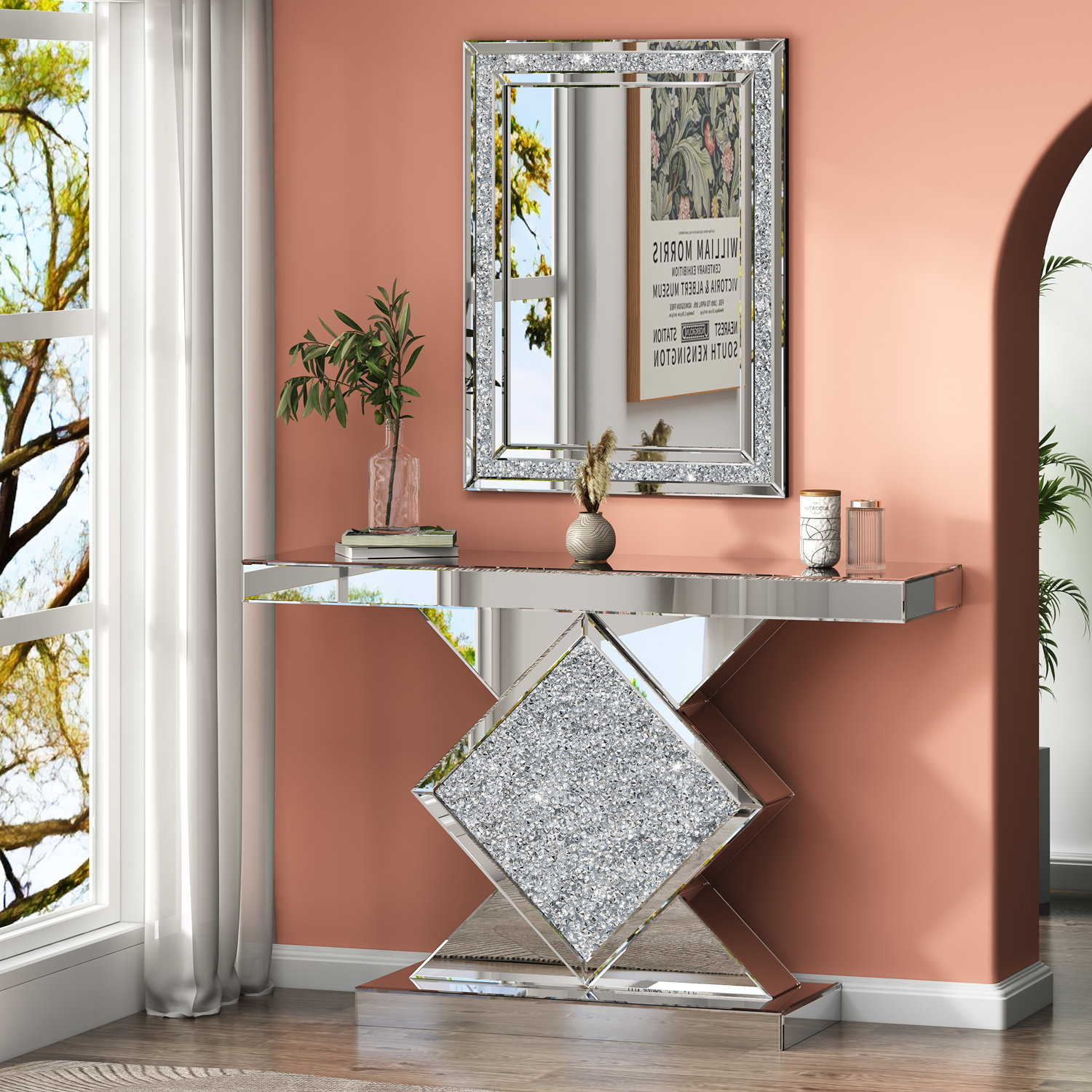 Amla 47.25" Console Table with Mirror