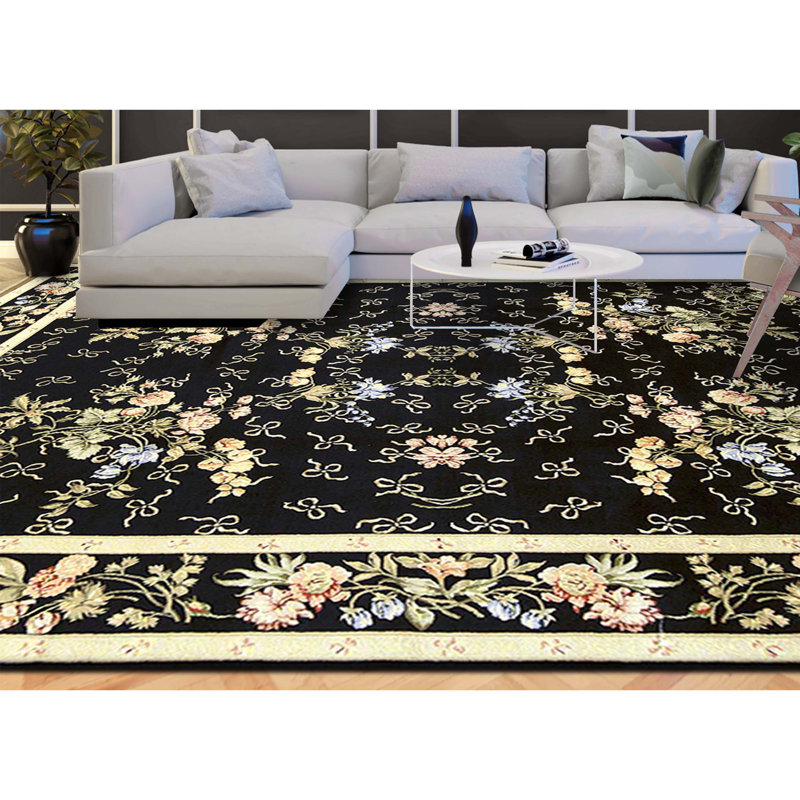 Hand Knotted Area Rug in Black