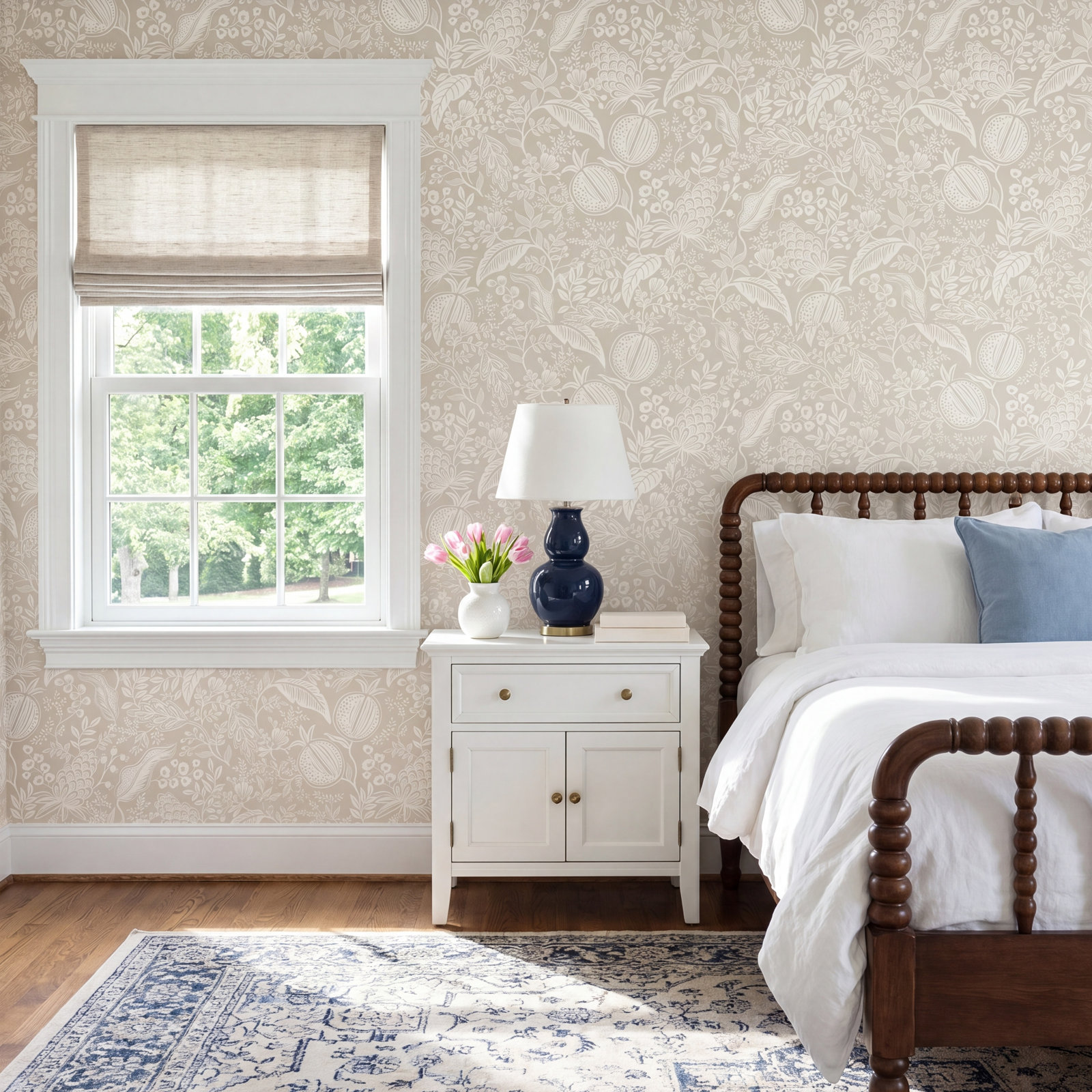 Pomegranate Wallpaper Double Roll, Beige/White