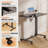Adjustable Overbed Bedside Table With Lockable Wheels, Pneumatic Mobile Standing Laptop Desk, Small Standing Desk Portable Rolling Overbed Table Hospital Home Use-67679596-67679597