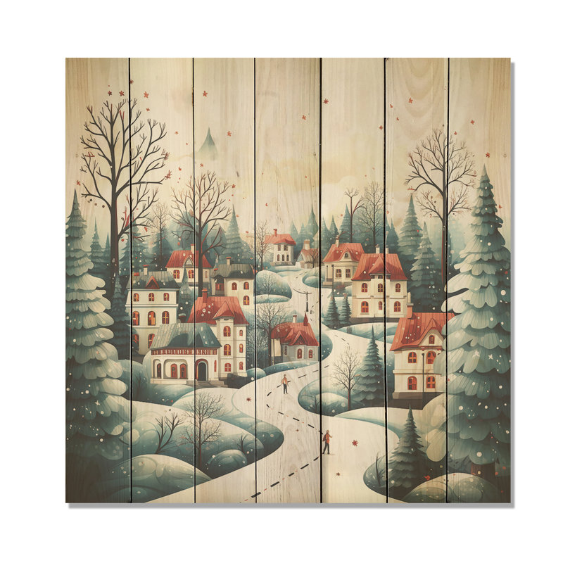 Winter Village pendant Noël III - fruits sur bois, H 30 po x l 30 po