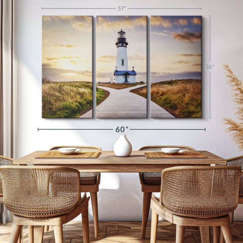 "Phare de Yaquina sur la côte de l'Oregon" sur toile, H 36 po x l 57 po