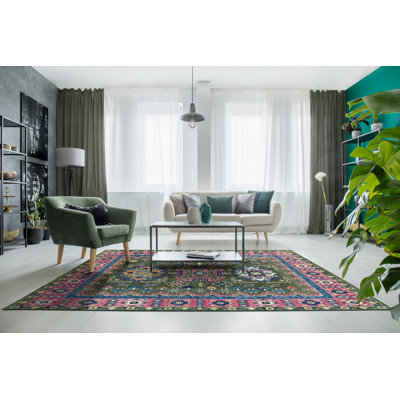 Stylish and Durable Traditional Hand Knotted Oriental Wool Indoor Multicolor Rectangle Area Rugs