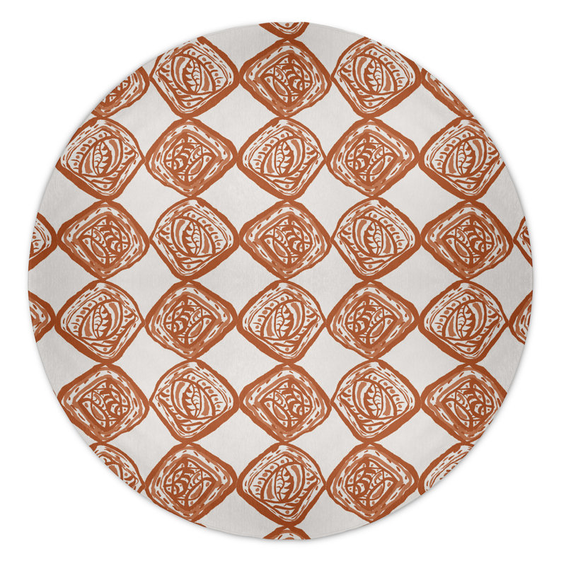 Safari Chenille Geometric Indoor Rug, Round 5'