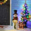 29.25"H Christmas Resin Snowman Porch Décor Includes 8 Warm White Lights With Timer