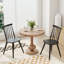 Ensemble de 2 chaises de cuisine Mid-Century modernes noires sans accoudoirs avec grand siège