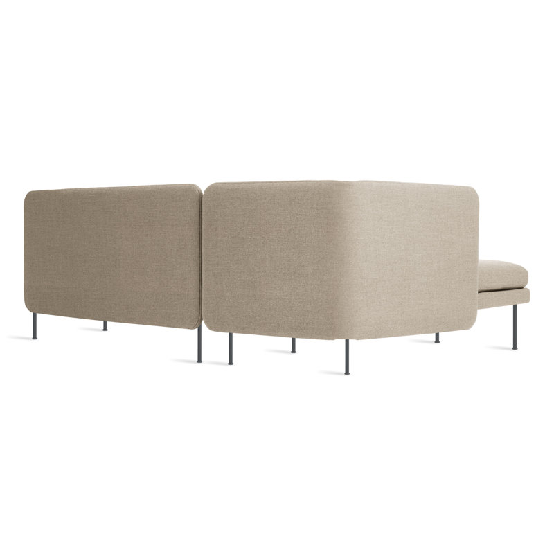 Bloke Chaise Sectional, Tait Stone Textured Basketweave, Left Hand Facing