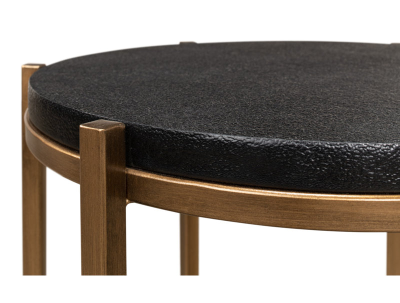 Shagreen End Table, Black