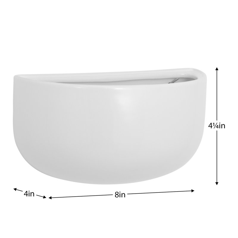 Luna Handmade Ceramic Gloss White Wall Vase