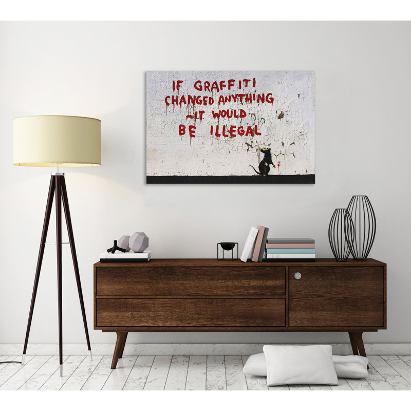 If Graffiti Changed Anything by Banksy - Wrapped Canvas Painting, 71 cm H x 107 cm W x 3 cm D