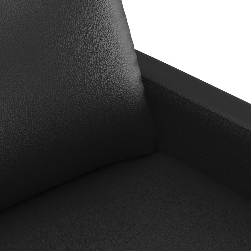 Dorretta Upholstered Sofa, Black Faux Leather, 31.5" H x 54.3" W x 30.3" D
