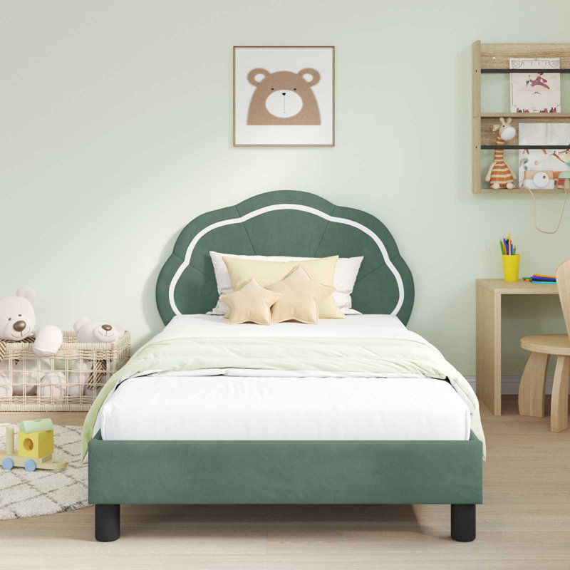 Bed Frame, European Single (90 x 200 cm), Sea Green