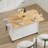 Kitchen Island With Drop Leaf Countertop, Rolling Kitchen Island Cart , Barn Door Kitchen Island Table With Storage Cabinet And Tower Rack, Island Table On Wheels For Kitchen, White-366160131