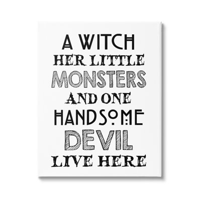 " Quirky Halloween Family Quote Striped Phrase " by Lettered And Lined