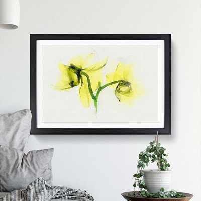 Yellow Orchid Flower in Abstract - Picture Frame Graphic Art Print