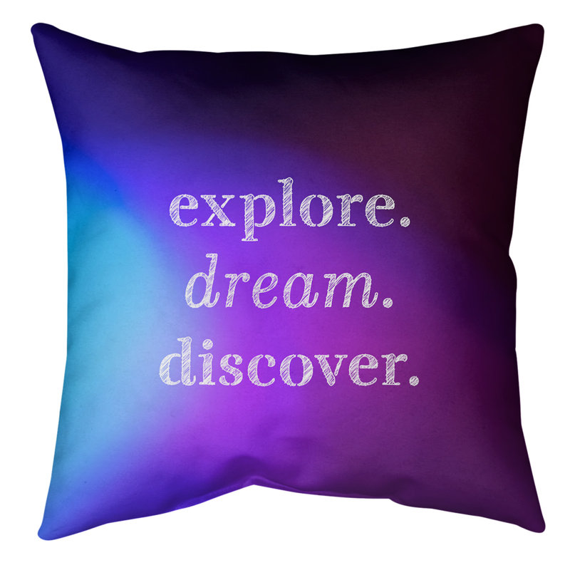 Coussin de sol, 28 po x 28 po, Bleu clair et mauve