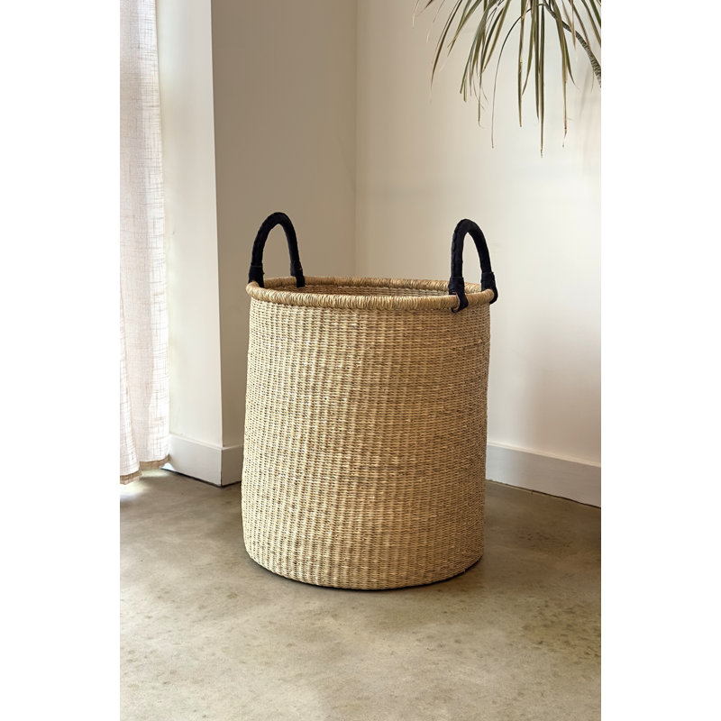 Handwoven Hamper, 20" H x 18" W x 18" D