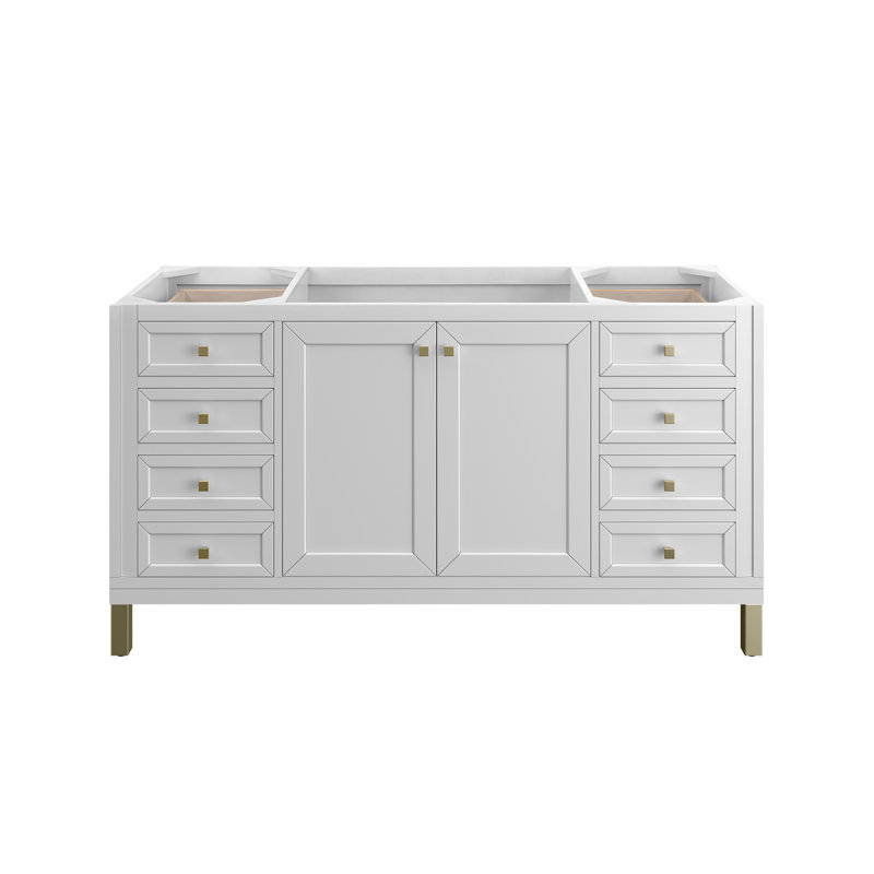 Chicago 60'' W Single Bathroom Vanity Base, Glossy White