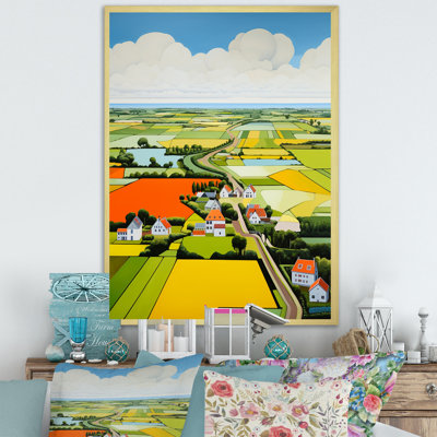 Paysage de ferme sur toile, "De Stijl"