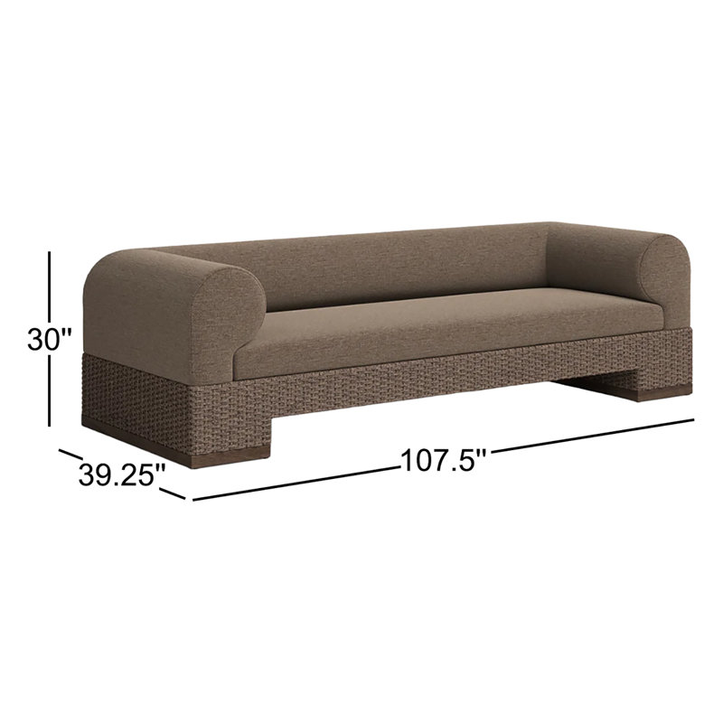 Joss Outdoor Sofa, Brown, Dark Brown