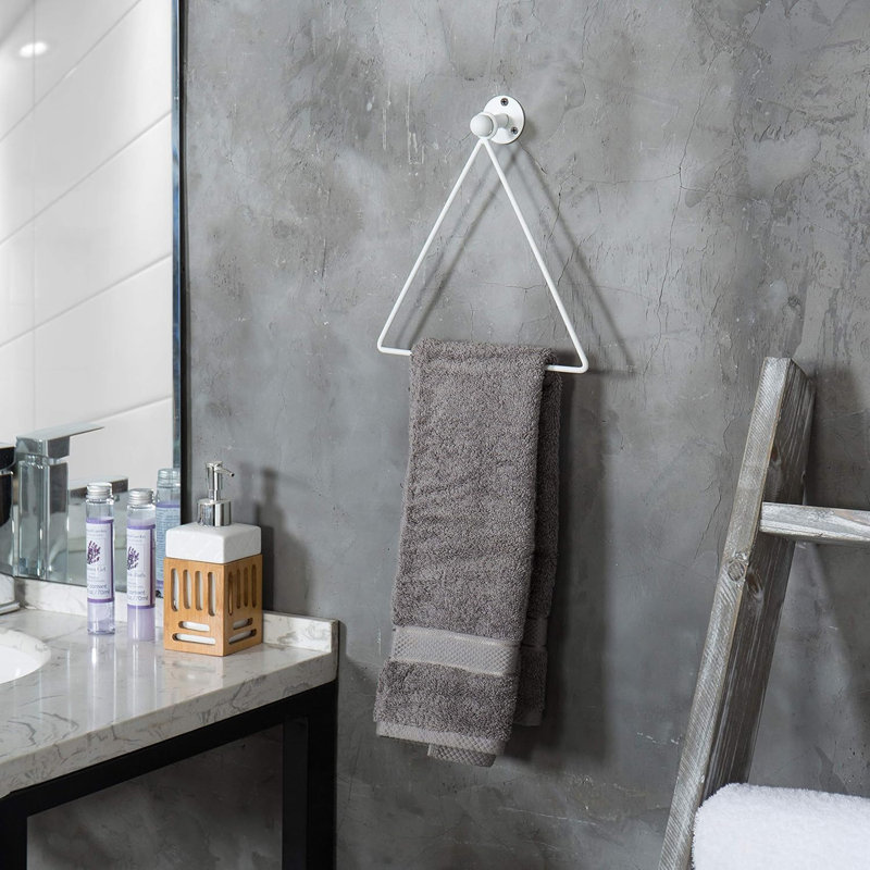 Porte-serviettes mural triangulaire en métal - Conception peu encombrante avec installation facile - Finition mate durable pour la cuisine de la salle de bain