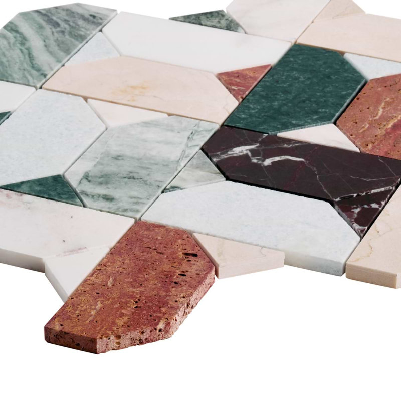 Isobel Tuscany Multicolor Polished Marble Luxury Mosaic Tile, Tuscany