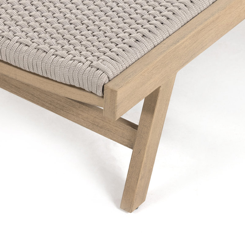 Delano Outdoor Teak Chaise Lounge, Washed Brown/Gray