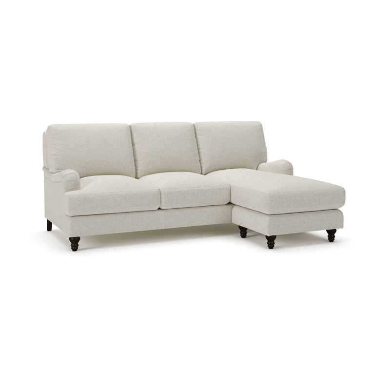 Walters Upholstered Sofa With Reversible Chaise, Macarena Light Gray