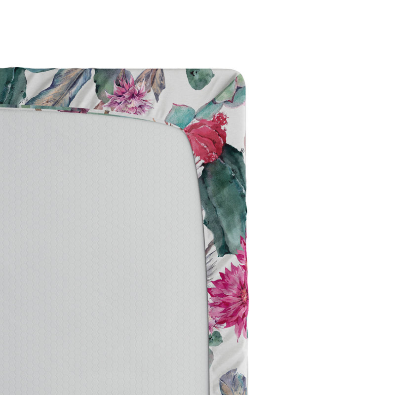 Microfiber Floral Fitted Sheet, Full Fitted Sheet