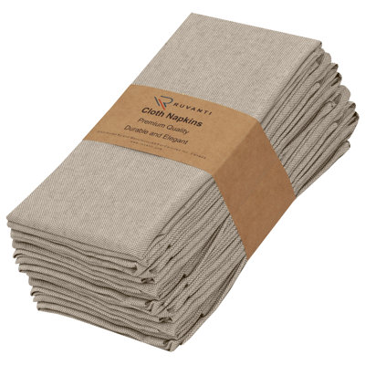 Poly Cotton Square Cloth Napkins Chambray Fabric