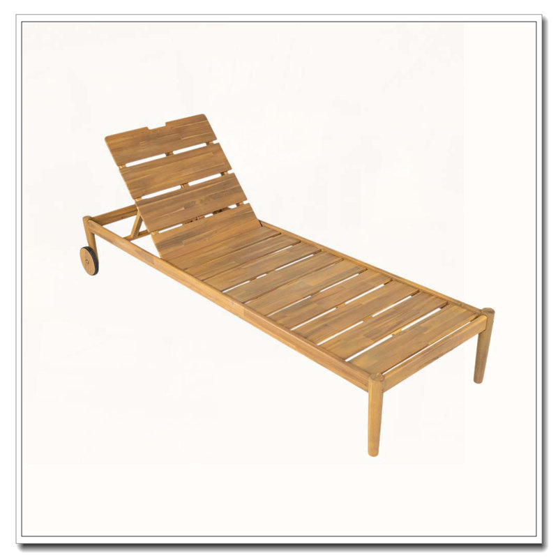 Chaise longue d'extérieur avec roulettes