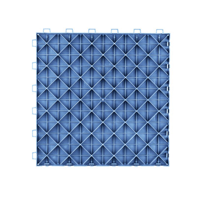 Heavy Duty Interlocking Garage Floor Tiles - 25 Pack Blue Polypropylene Diamond Plate Flooring for Garages, Basements & Workshops