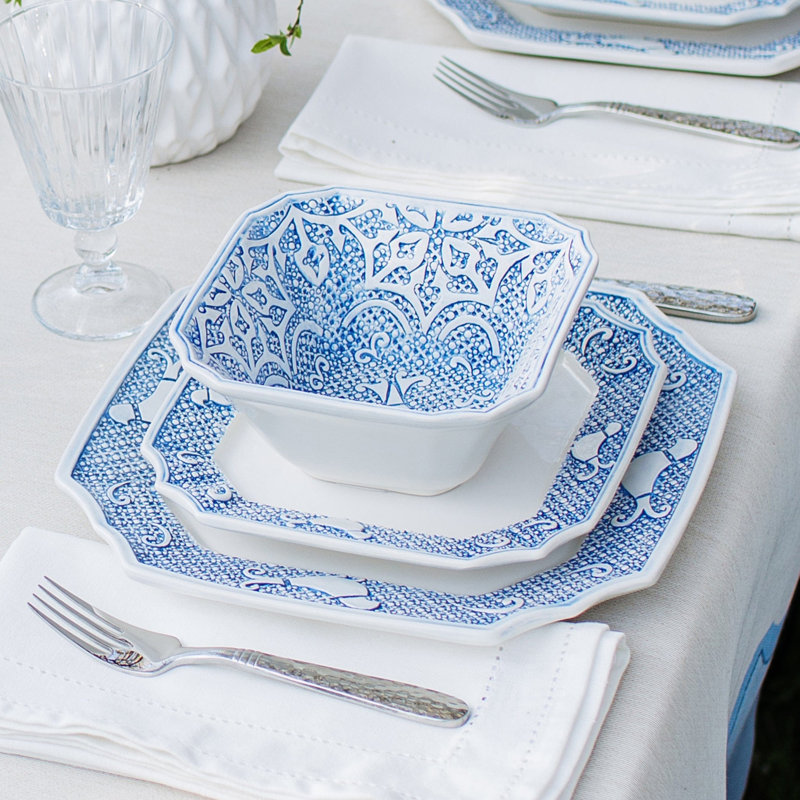 Uccello Blu Handmade Stoneware Salad/Dessert Plate