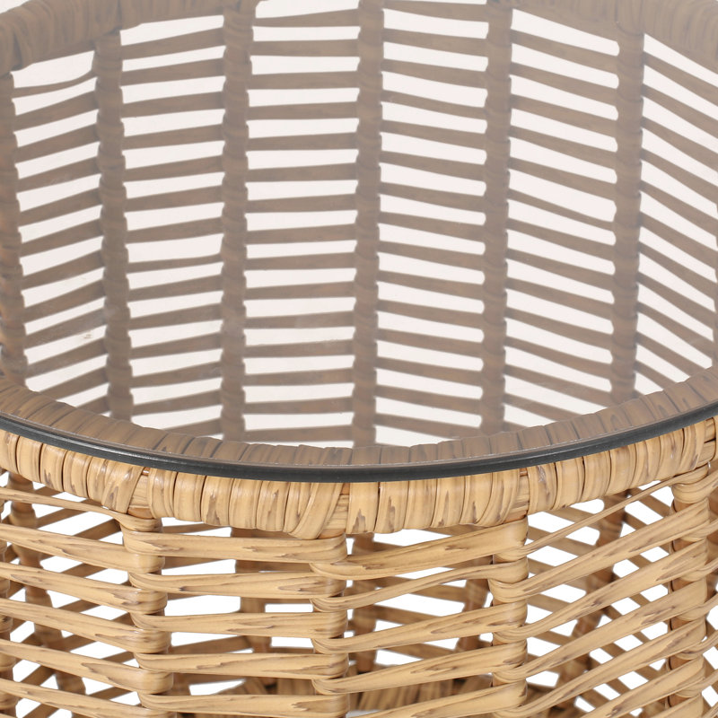 Table d'appoint Rattan Arias, Marron clair