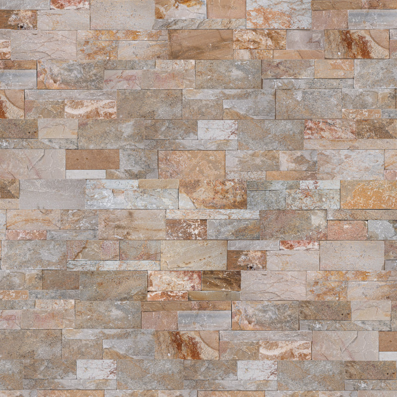 Stonecrest 9 in. x 24 in. Split Face Natural Stone Ledger Panel Wall Tile, Sydney Glow