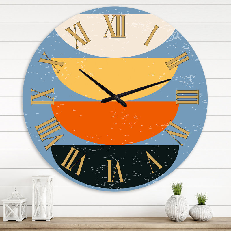Minimal Compostions géométriques de formes élémentaires XXV - horloge murale moderne, Médium