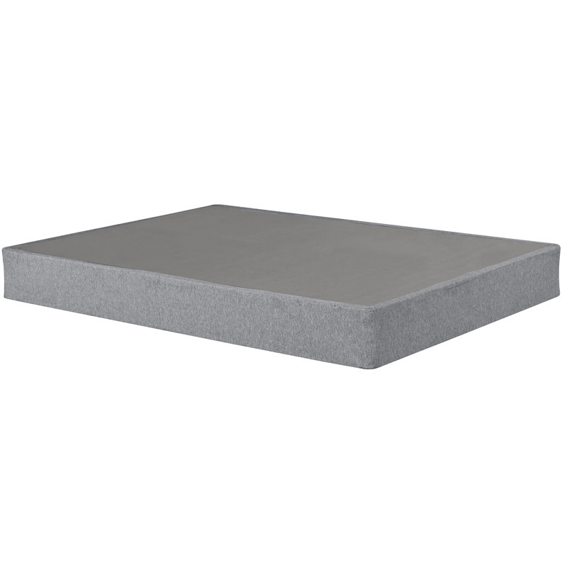 Gris 9 po Base de matelas pliable en métal, sommier tapissier avec revêtement amovible, acier et style de chambre à coucher