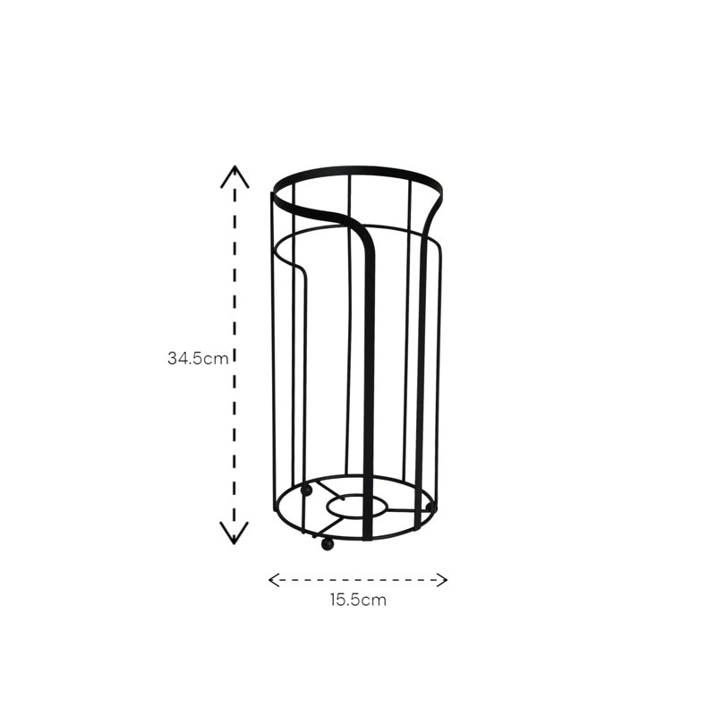 Dante Free Standing Toilet Paper Holder, Matt Black