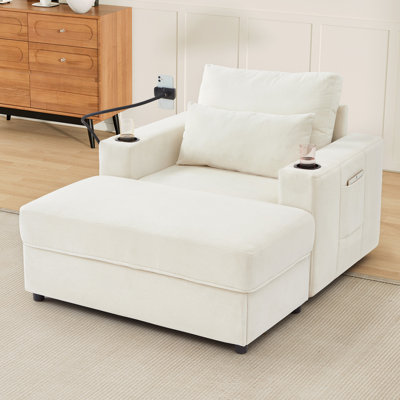 42.5"W Chaise Lounge Sofa Couch