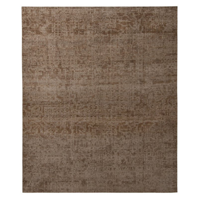 Rug & Kilim's Homage Modern Geometric Beige Brown Wool Custom Rug